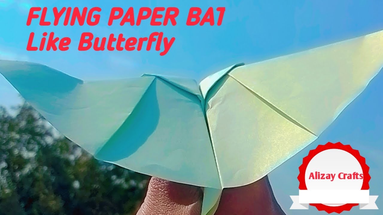 How To Make Paper Bat ( flapping) Like Butterfly/ Flying Like Bat/Origami Paper Bat By Alizay Crafts