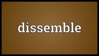 Dissemble Meaning