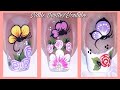3 decoraciones de uñas con mariposas y rosas
