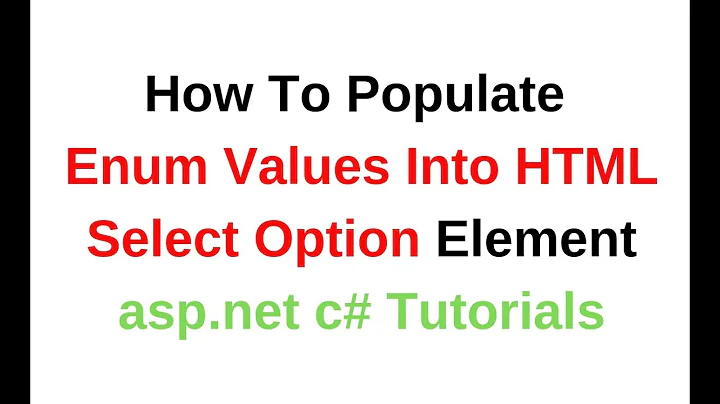 Populate Bind Enum Values Into Select Option HTML asp.net c# 4.6