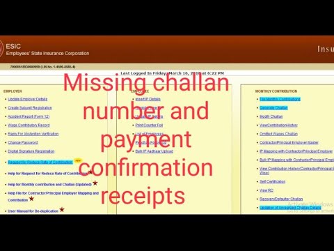 How to get challan number in esic