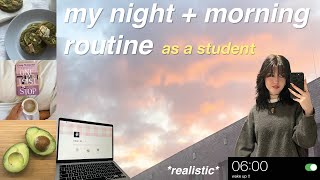 my realistic night and morning routine as a student ☕️🎧 ⋆˙⟡