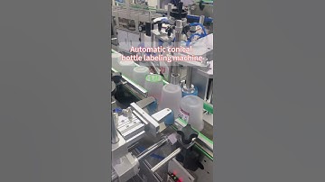 Automatic conical bottle labeling machine