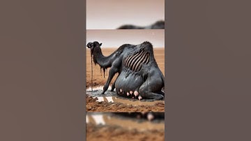 loaded weak camel 🐪 lying in desert🏝️ #youtubeshorts #shorts #camel #whitecamel #weakanimals