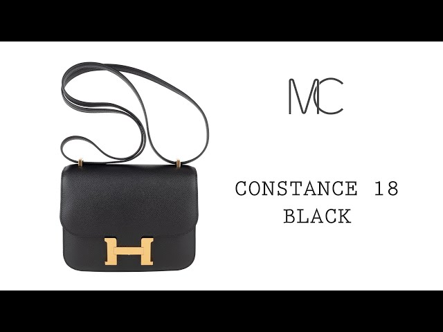 Hermes Constance 18 Black Epsom Gold Hardware