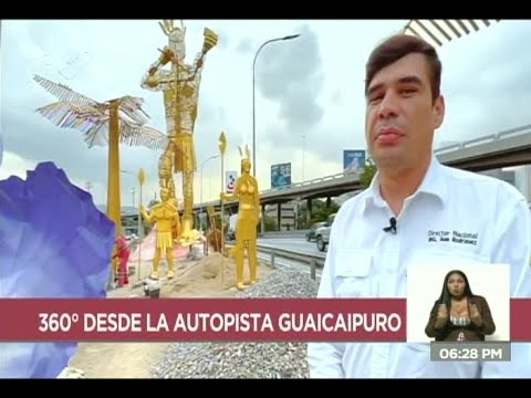 La nueva y polémica estatua dorada a Guaicaipuro en la autopista: Entrevista a su creador