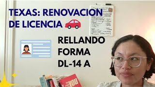 Como RENOVAR Licencia en Texas -  Forma DL-14a