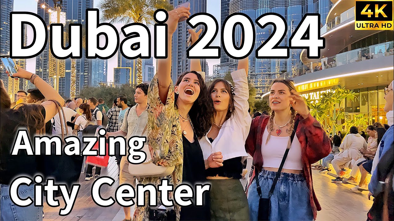 Dubai Burj Khalifa 🇦🇪 Amazing City Center, Dubai Fountain, Art Light Show [ 4K ] Walking Tour