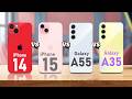 iPhone 14 VS iPhone 15 VS Samsug Galaxy A55 VS Samsung Galaxy A35