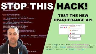 Try the OpaqueRange API. Stop using mirror divs to measure text positions in inputs!
