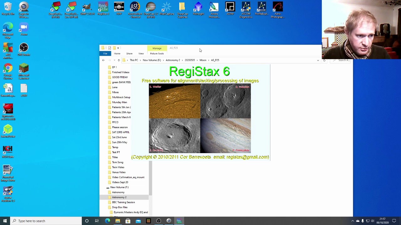 Autostakkert! and Registax6 Moon Surface Processing