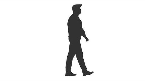 Silhouette of Adult Man Walking in Cap | Motion Graphics - Videohive template