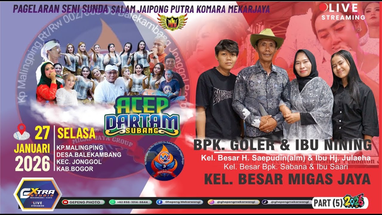 LIVE ACEP DARTAM ll HJT. BPK. GOLER MIGASJAYA - BALEKAMBANG - JONGGOL -BOGOR  27/01/2026