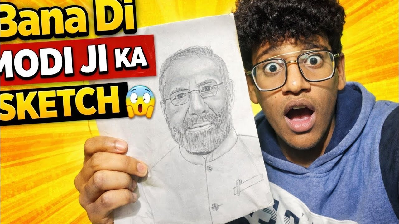 Aaj banayi mene Narendra Modi ji ka sketch 🥰
