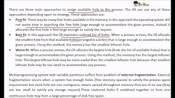 OS - Unit 4 - Part 5 - "Multiprogramming with variable partitions" by Sonali Timerays