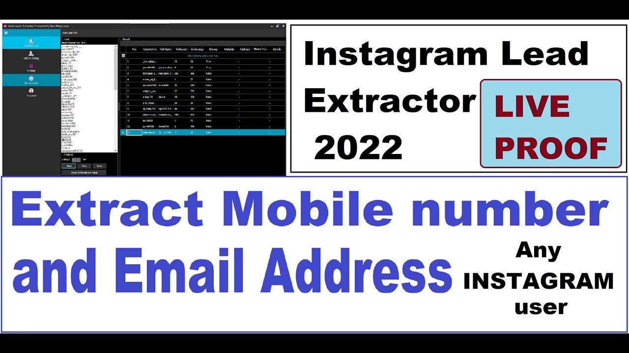 Instagram Lead Extractor 2022 Extract Mobile number and email of