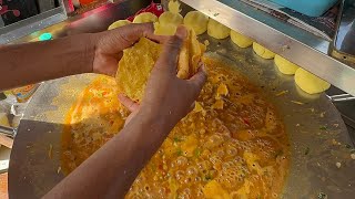 Tawa Fry Ragda Matri Masala Chaat | Indian Street Food