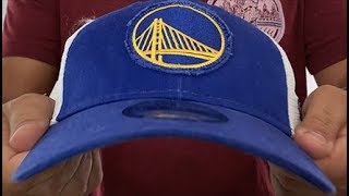 Golden State Warriors FRAYED LOGO TRUCKER SNAPBACK Hat by New Era