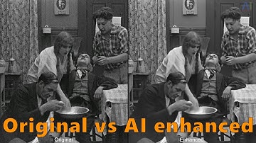 Charlie Chaplin - The Tramp - Original vs AI enhanced comparison