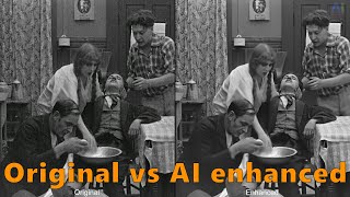 Charlie Chaplin - The Tramp - Original vs AI enhanced comparison