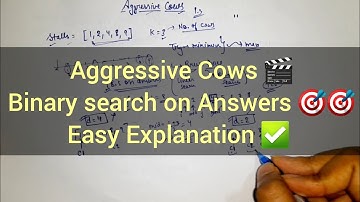 Aggressive Cows 🔥 Binary Search on Answer Explained | Optimal Approach + Dry Run