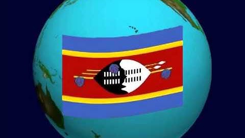 eSwatini(Swaziland) Flag on the Earth