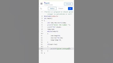 check given integer is palindrome or not in c language