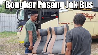 Vlog Bus | Aktivitas di pool Bus Pariwisata Melody Transport bongkar pasang jok / kursi Bus