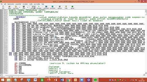 Membuat Project Aplikasi KTP dengan menggunakan Software Emu8086, berbasis Bahasa Assembler