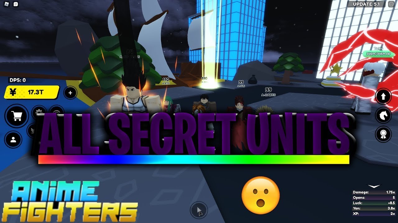 SHOWCASE ALL SECRET UNITS IN ANIME FIGHTER SIMULATORS 😱😱