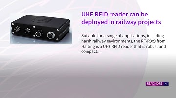 UHF RFID reader can be deployed in railway projects