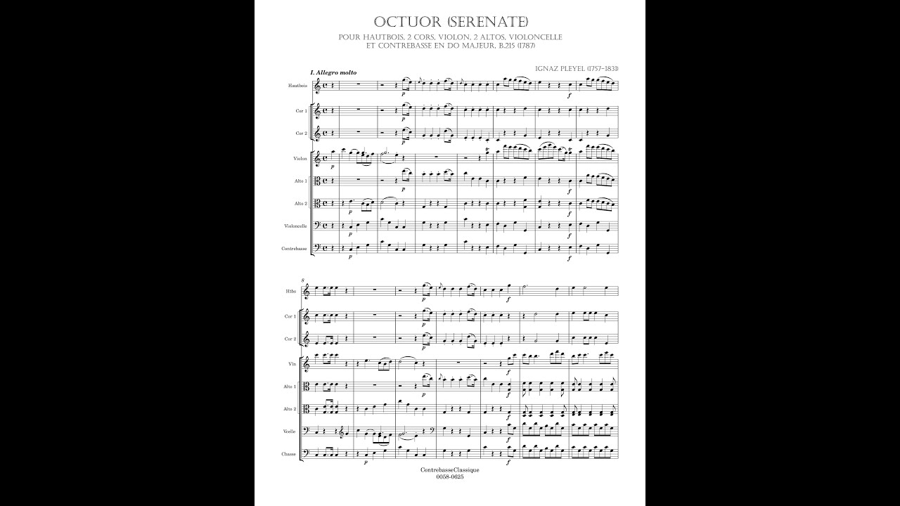 Ignaz Pleyel – Octet in C major (1787)
