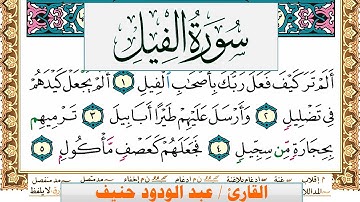 سورة الفيل عبد الودود حنيف Surah Al Feel Abd Al Wadood Haneef برواية حفص عن عاصم