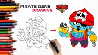 HOW TO DRAW BRAWL STARS | PIRATE GENE | STEP BY STEP TUTORIAL #howtodraw  #brawlstars #GENE screenshot 4