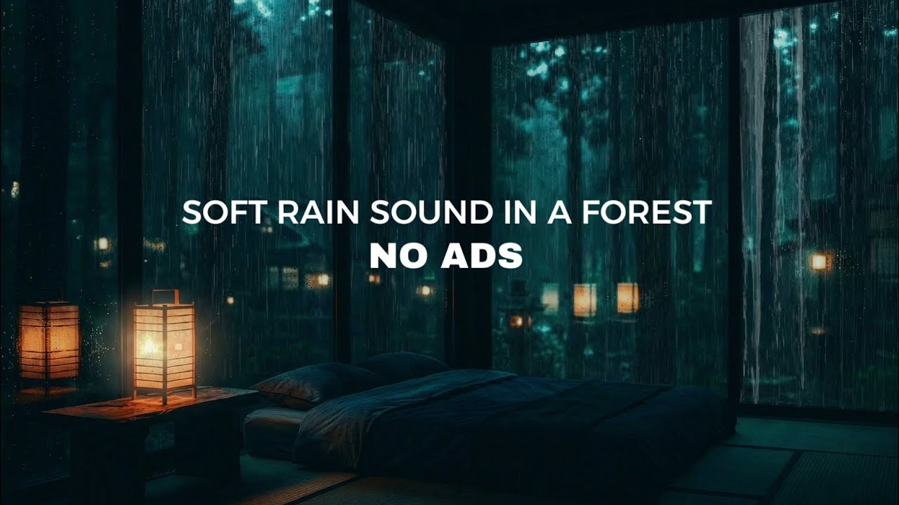 (No Ads) Relaxing Sound of Rain in The Dark Bedroom | goodbye insomnia fell asleep in 3 minutes 