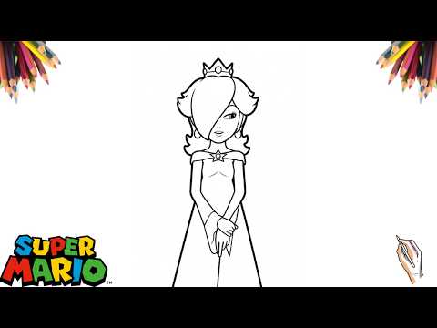COMO DESENHAR A ROSALINA EM POSE GRACIOSA | Super Mario Galaxy Passo a Passo