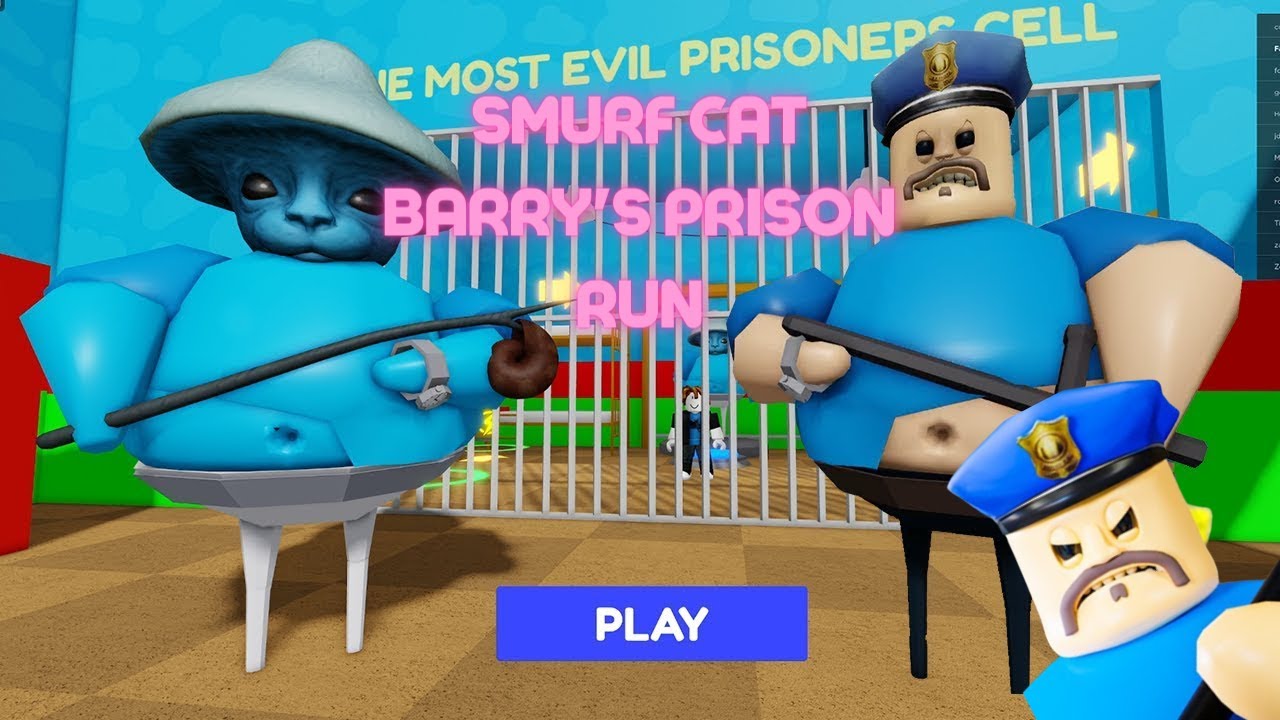 SMURF CAT BARRY'S PRISON RUN Obby New Update Roblox - All Bosses Battle Walktrough FULL GAME 