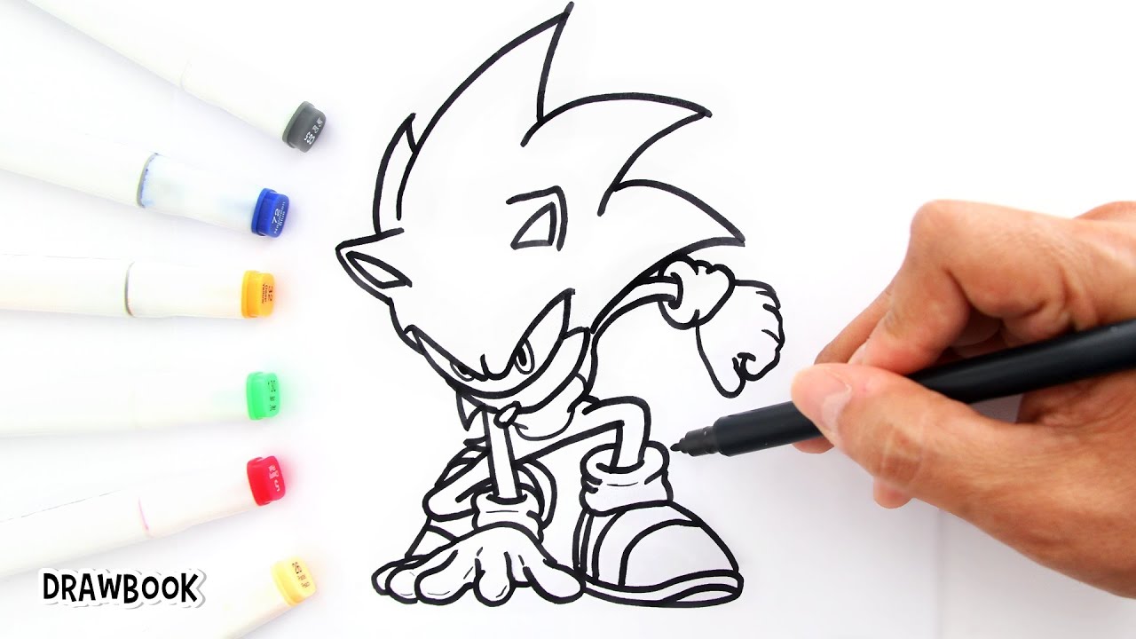 Draw and Paint a Powerful SONIC The Hedgehog | Action Pose