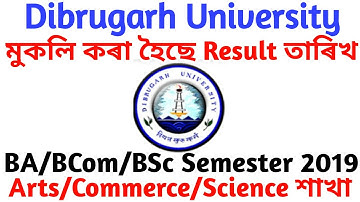 BA/BSc/BCom 2nd 4th 6th semester Results 2019||Dibrugarh university||Marksheet(Link activated)