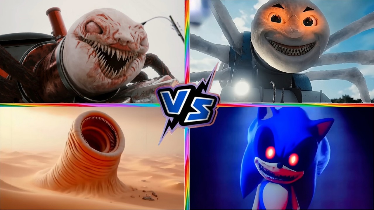 Choo Choo Charles Vs Cursed Thomas Vs Erosion Worm Vs Sonic Exe | Pepe Viral Music | Play With ME!