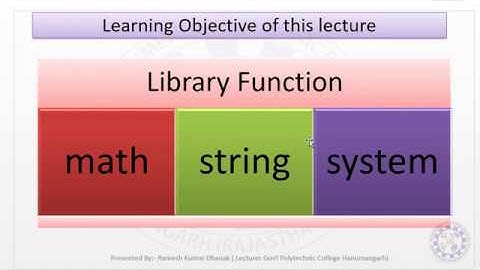 24 ME 210 6.8 Library function By Ramesh Kumar Dhanak GPC Hanumangarh