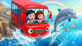 Wheels on the Bus Ocean Adventure 🌊🚌 | Dolphin, Whale &amp; Fish Fun Song for Kids