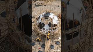 Tiny Workers Build a Giant Football ⚽ #shorts #creative
