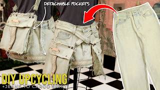DIY Denim Mini Skirt With Detachable Cargo Pockets (They Turn Into a  Shoulder Bag)