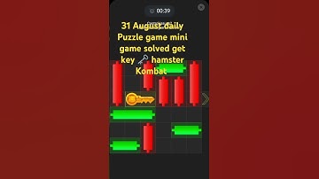 31 August daily puzzle game mini game solved get key 🗝️ hamster Kombat daily cipher code and combo