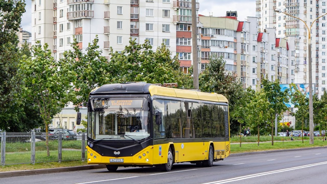 Минск, поездка в Электробусе БКМ E321, (Гос.№ Ас 5723), маш. 6. (25.01.2026)