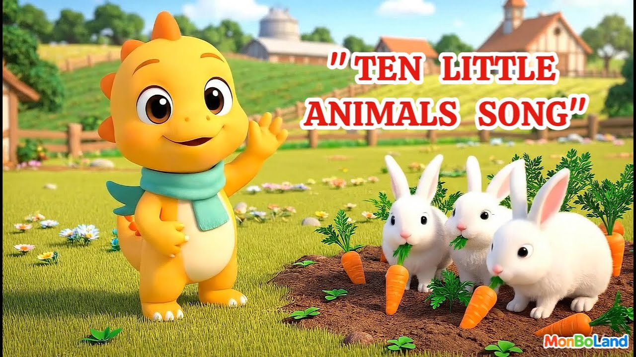 Ten Little Animals Song 🐔🐷🐰 | Fun Counting Song for Kids | MonBoLand Official Ep 33