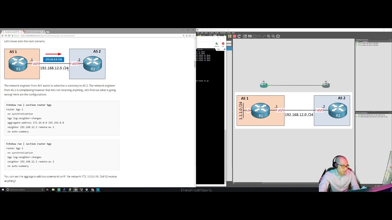 NetworkLessons | Troubleshooting BGP Route Advertisement