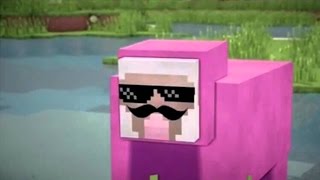 My plot on extremecraft with pink sheep