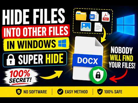 Hide Any File Inside Another File in Windows! 🤯 | Secret Trick (No Software)